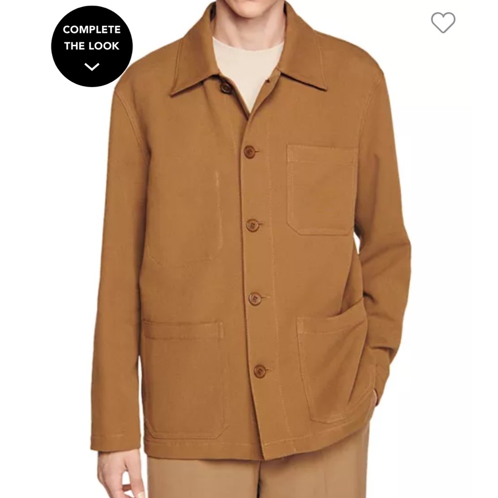 Sandro Men’s Solid Twill Worker Jacket Size Small - image 1